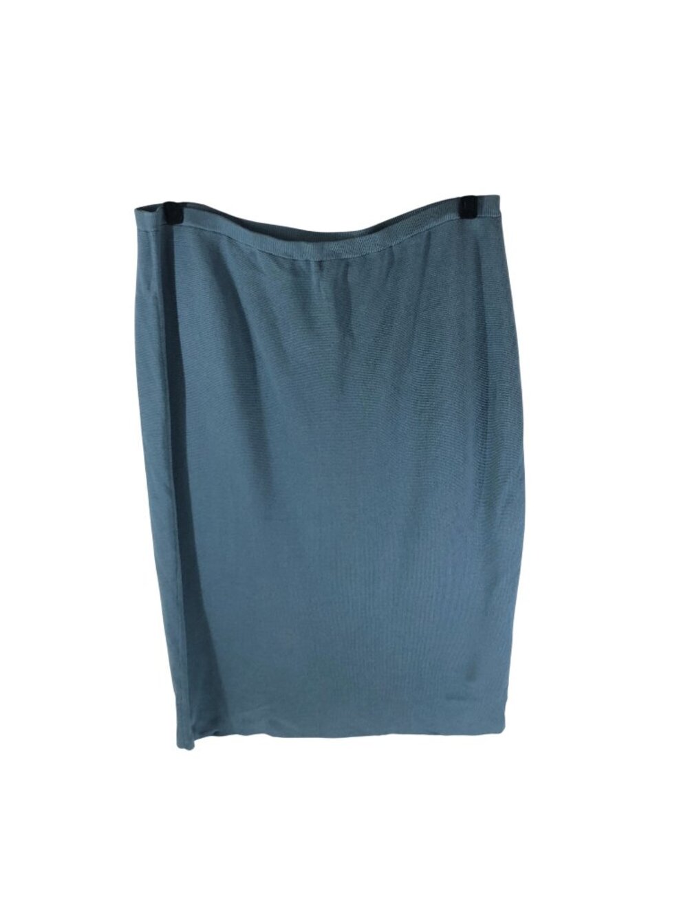 Eileen Fisher Blue Silk Cotton Blend Knit Pencil Skirt 2X Pull‑On Minimalist